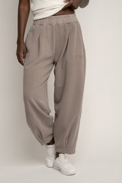 SPODNIE DRESOWE Z EFEKTEM WASHED MOCCA - RIBE PETIT