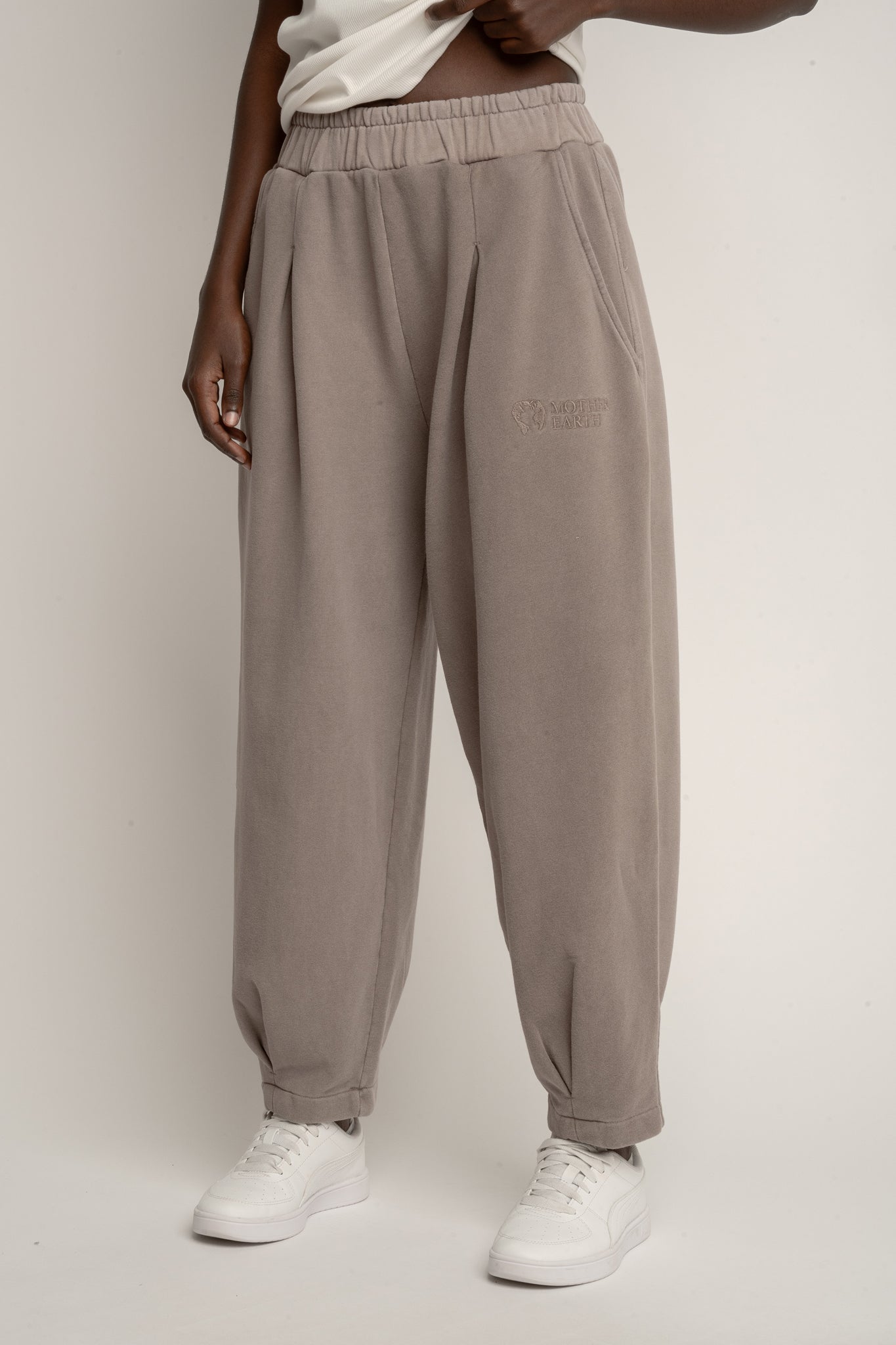 SPODNIE DRESOWE Z EFEKTEM WASHED MOCCA - RIBE PETIT