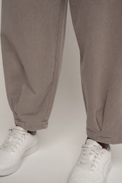 SPODNIE DRESOWE Z EFEKTEM WASHED MOCCA - RIBE PETIT