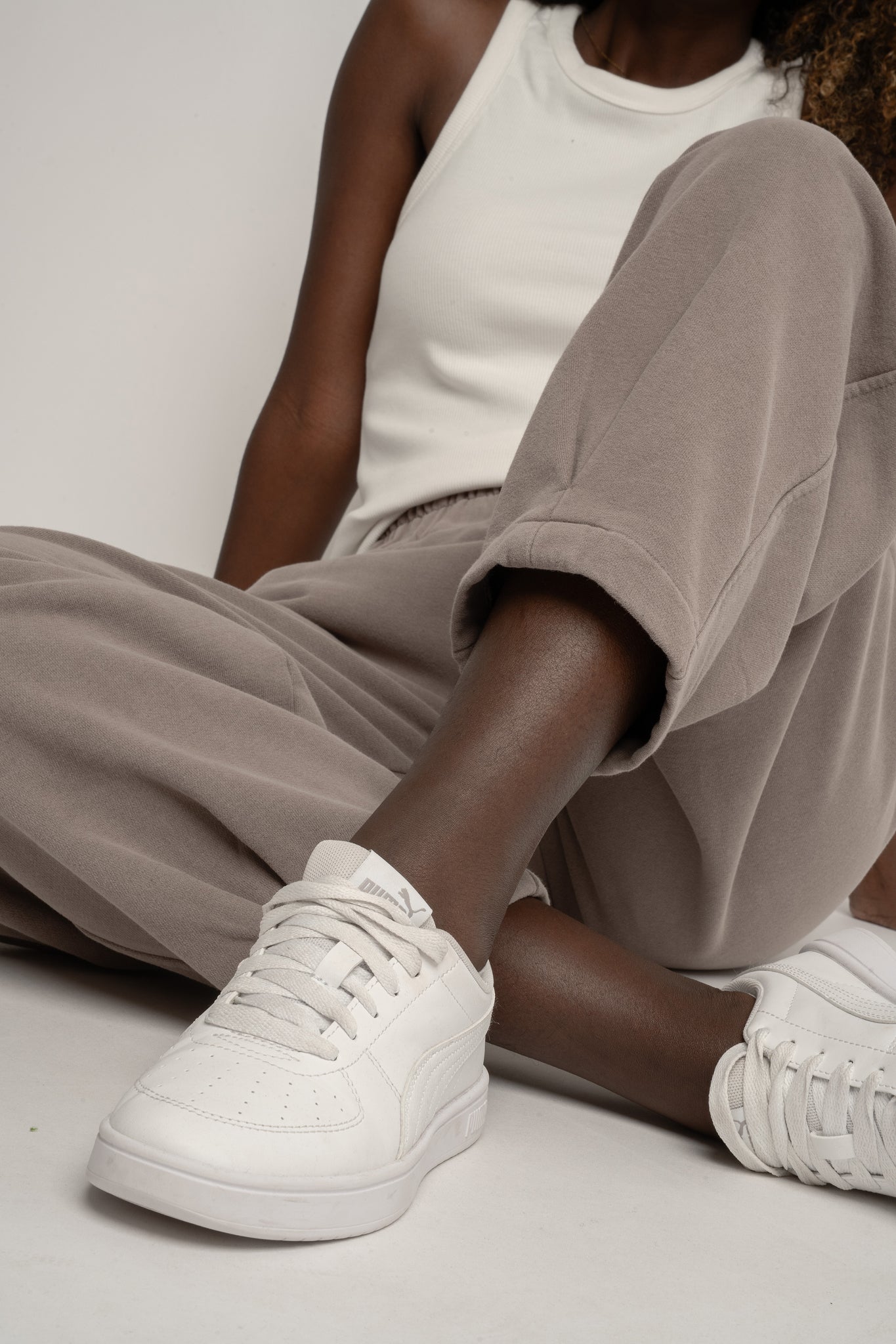 SPODNIE DRESOWE Z EFEKTEM WASHED MOCCA - RIBE PETIT