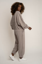 BLUZA Z EFEKTEM WASHED MOCCA - ALESUND