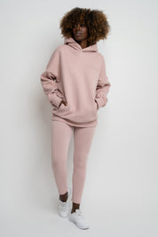BLUZA OVERSIZE Z KAPTUREM JASNORÓŻOWA - EGERIA