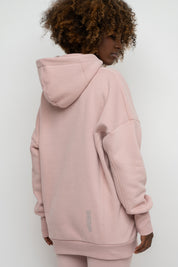 BLUZA OVERSIZE Z KAPTUREM JASNORÓŻOWA - EGERIA