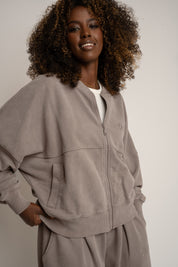 BLUZA Z EFEKTEM WASHED MOCCA - ALESUND