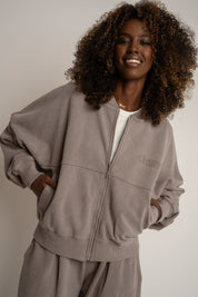 BLUZA Z EFEKTEM WASHED MOCCA - ALESUND