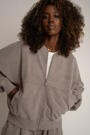 BLUZA Z EFEKTEM WASHED MOCCA - ALESUND