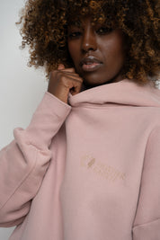 BLUZA OVERSIZE Z KAPTUREM JASNORÓŻOWA - EGERIA