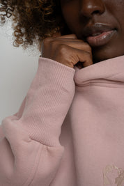 BLUZA OVERSIZE Z KAPTUREM JASNORÓŻOWA - EGERIA
