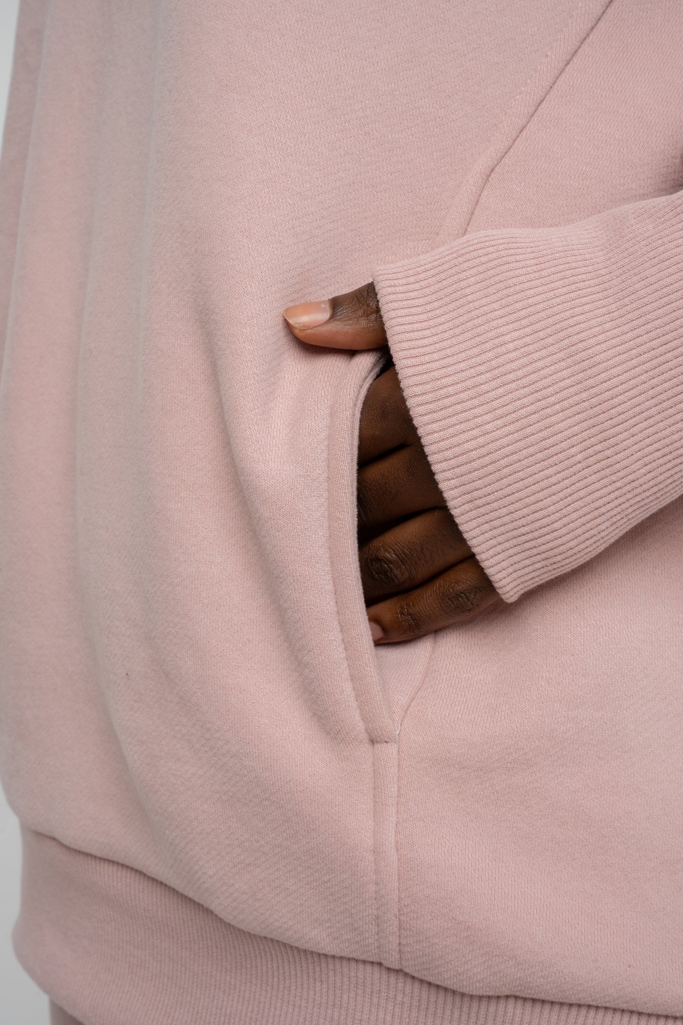 BLUZA OVERSIZE Z KAPTUREM JASNORÓŻOWA - EGERIA
