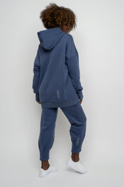 BLUZA OVERSIZE Z KAPTUREM GRANATOWA - EGERIA