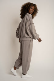 BLUZA Z EFEKTEM WASHED MOCCA - DALARNA