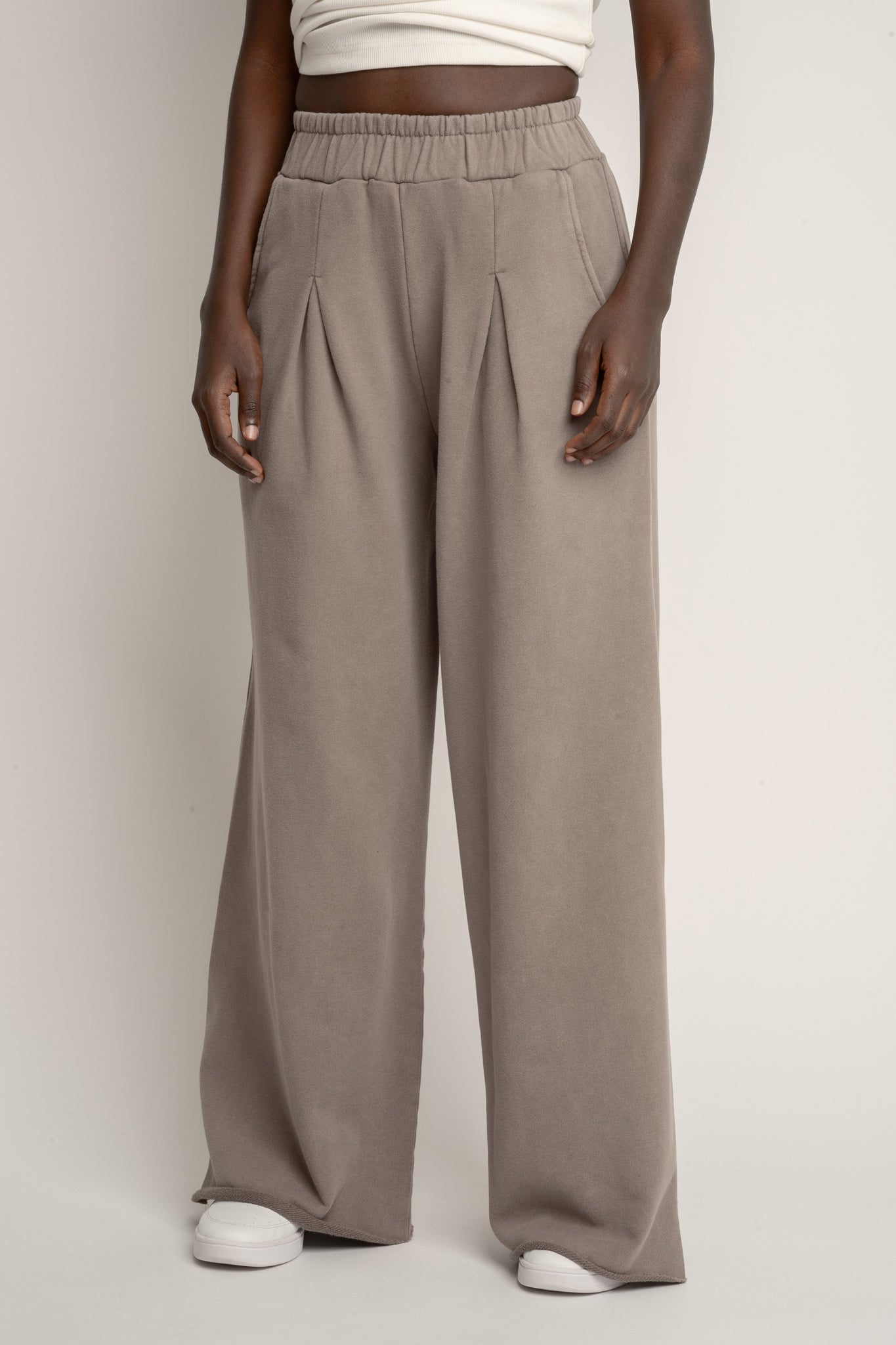 SPODNIE DRESOWE Z EFEKTEM WASHED MOCCA - ESBJERG
