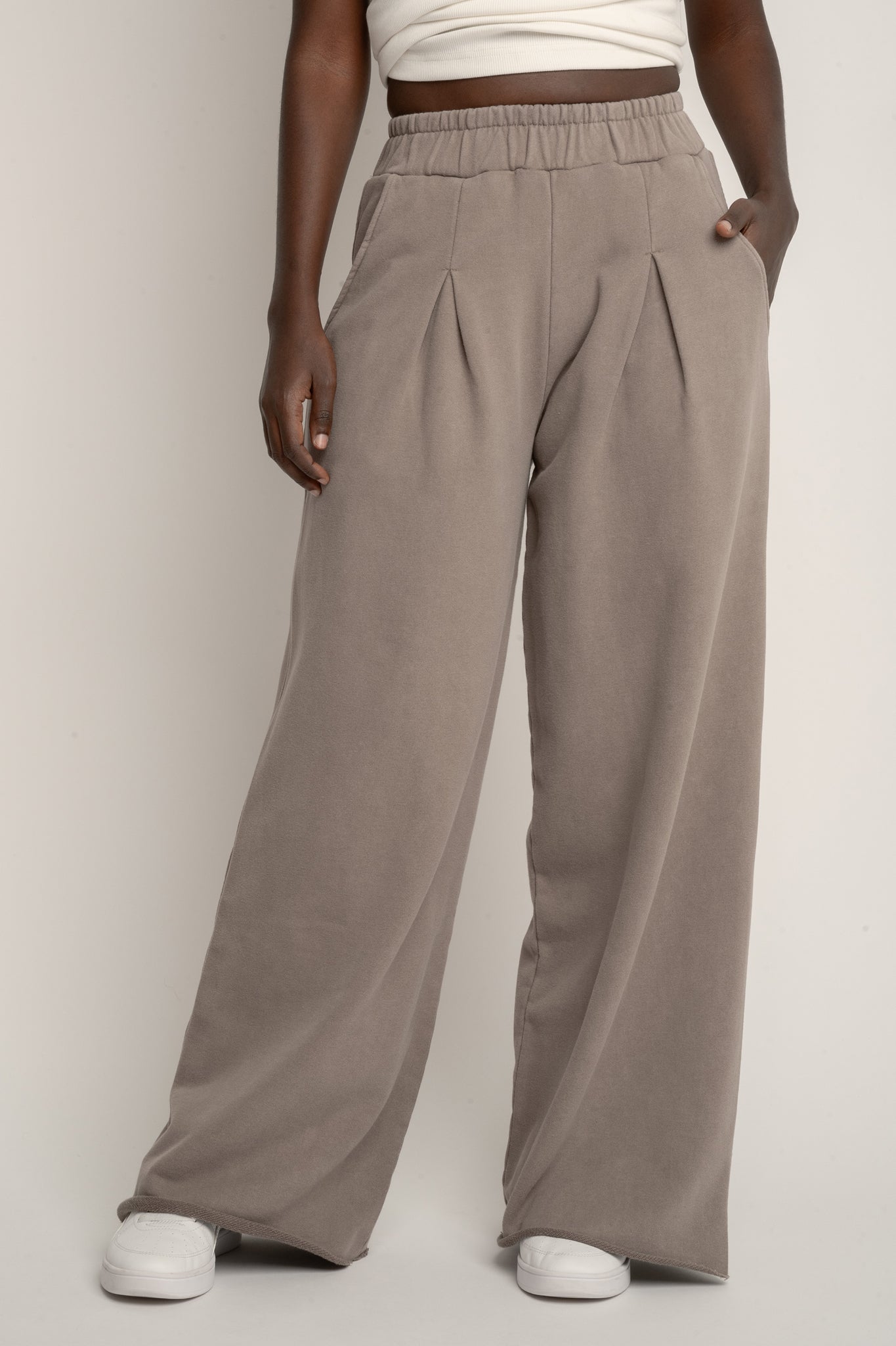 SPODNIE DRESOWE Z EFEKTEM WASHED MOCCA - ESBJERG