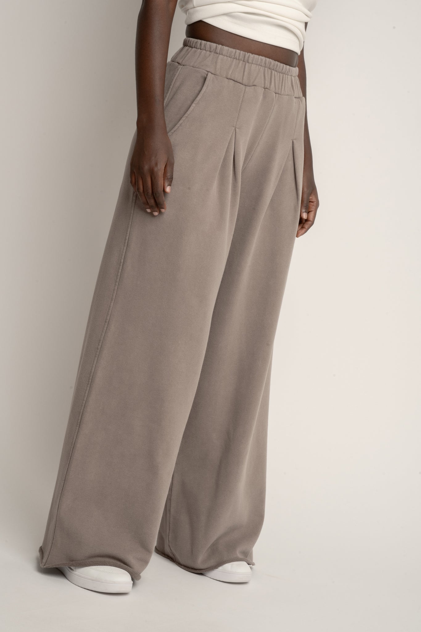 SPODNIE DRESOWE Z EFEKTEM WASHED MOCCA - ESBJERG