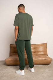 T-SHIRT OVERSIZE Z DELIKATNYM EFEKTEM SPRANIA ZIELONY - MOROTAI