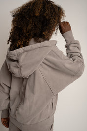 BLUZA Z EFEKTEM WASHED MOCCA - NARVIK