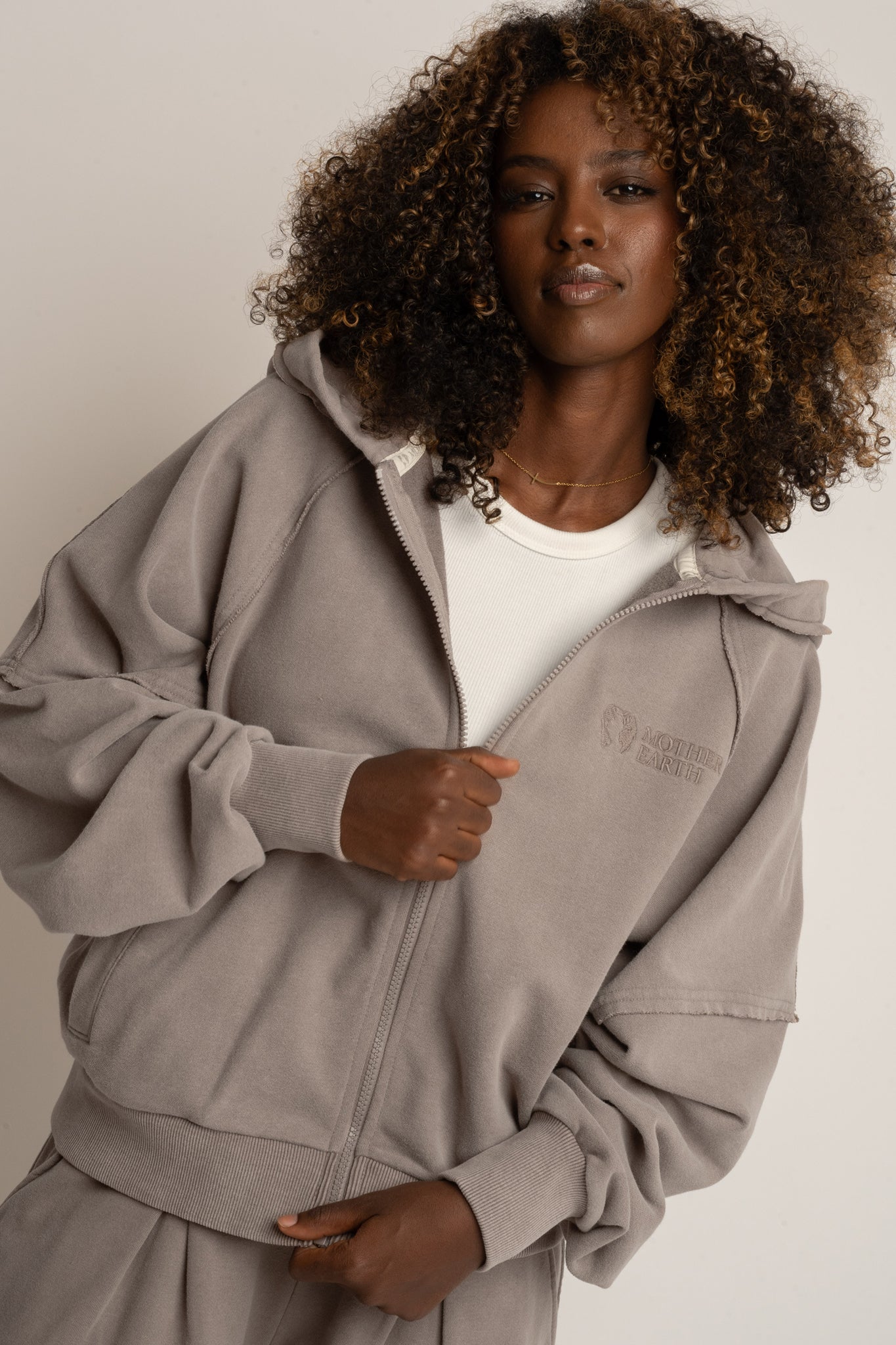BLUZA Z EFEKTEM WASHED MOCCA - NARVIK