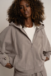 BLUZA Z EFEKTEM WASHED MOCCA - NARVIK