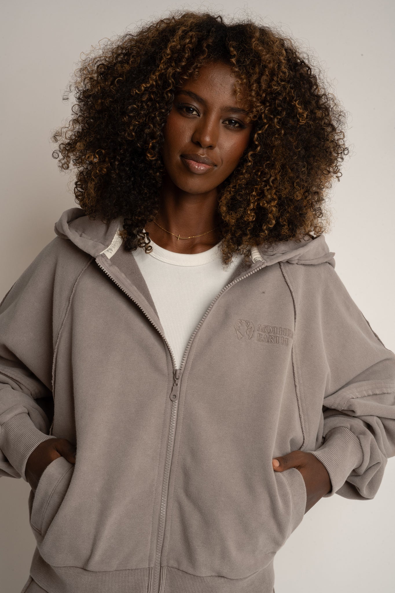 BLUZA Z EFEKTEM WASHED MOCCA - NARVIK