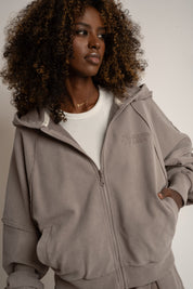 BLUZA Z EFEKTEM WASHED MOCCA - NARVIK