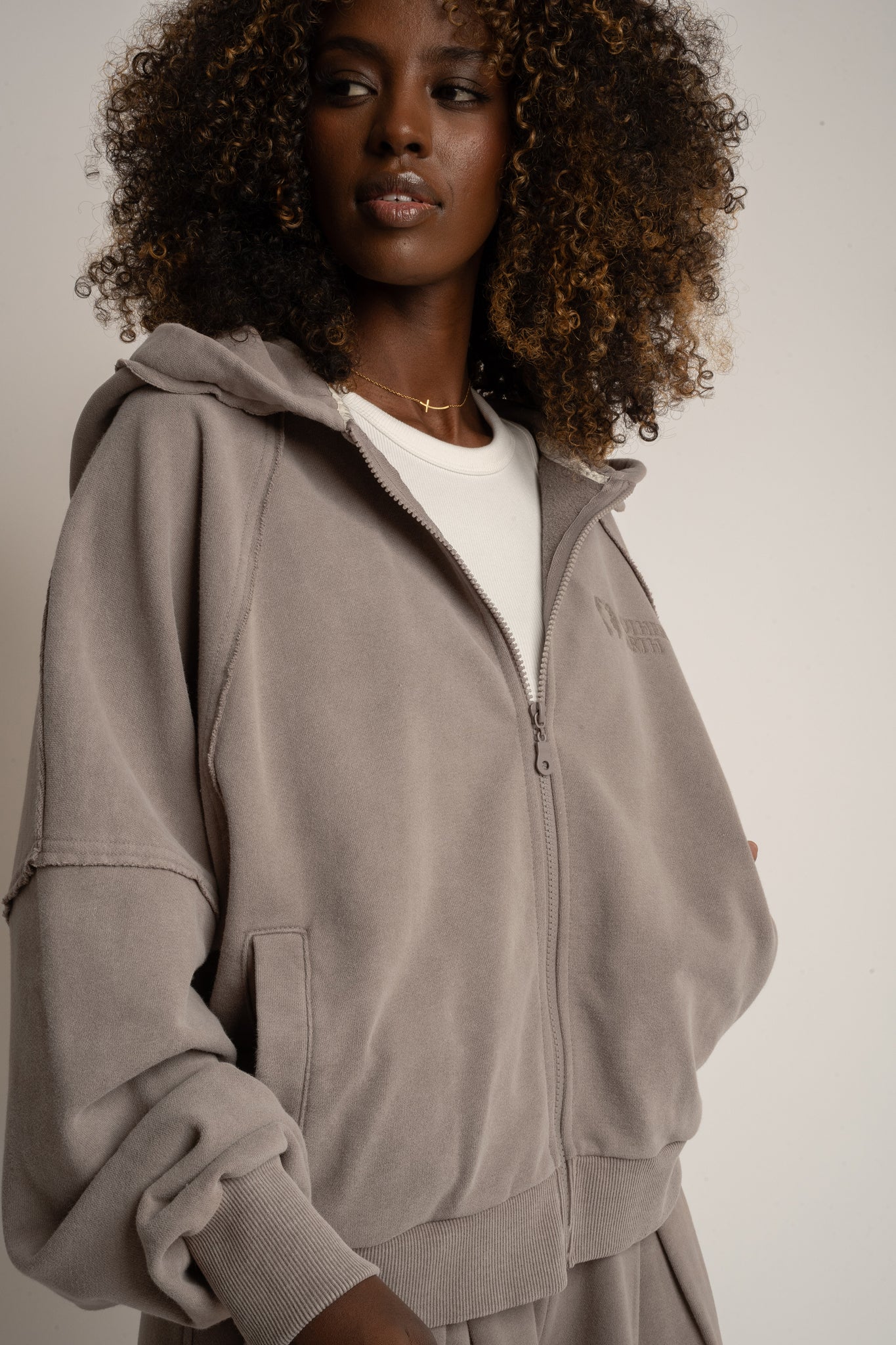 BLUZA Z EFEKTEM WASHED MOCCA - NARVIK