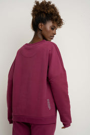 BLUZA O KROJU REGULAR FIT Z DŁUŻSZYM TYŁEM BURGUNDOWY - COOK