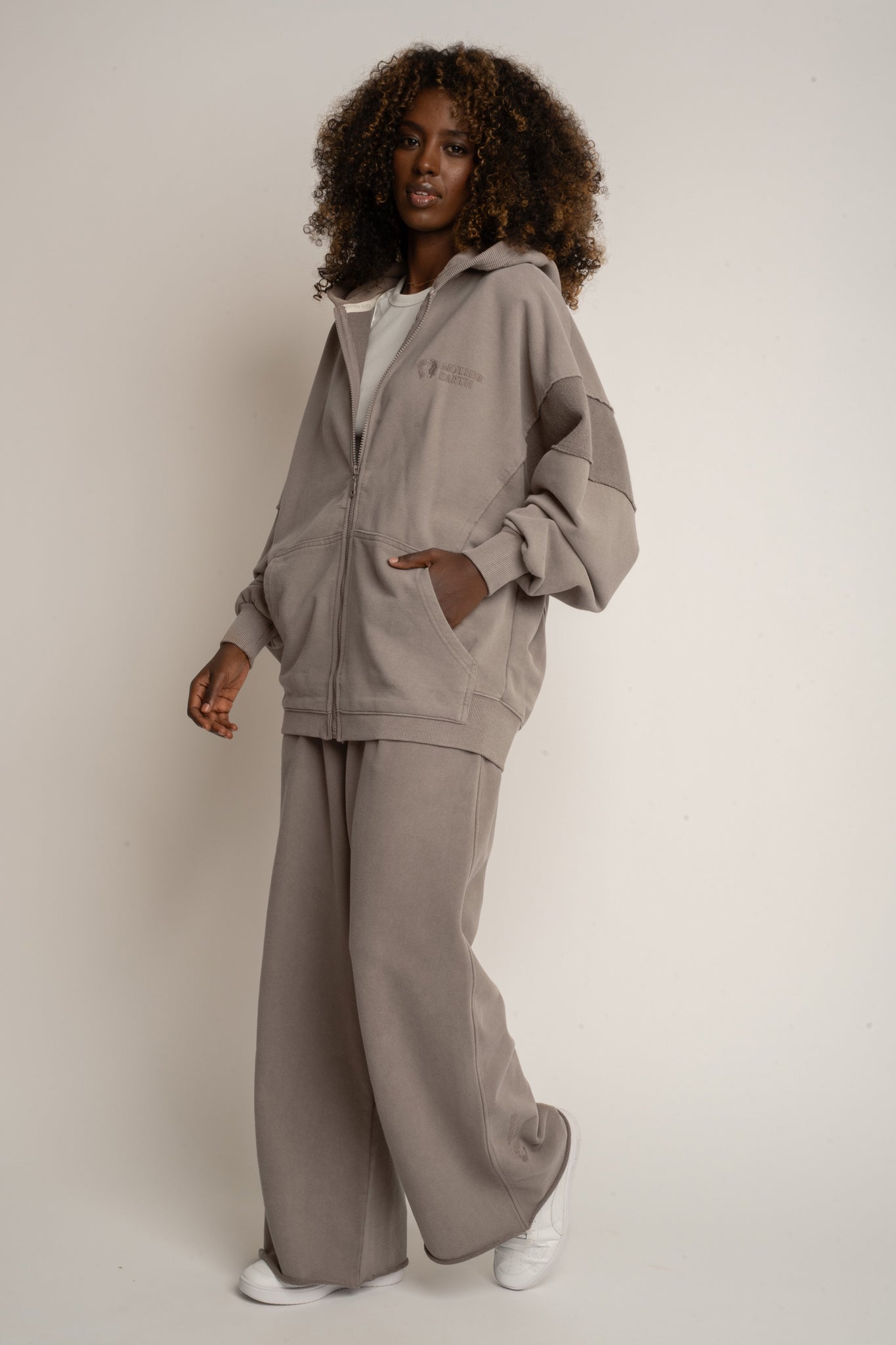 BLUZA Z EFEKTEM WASHED MOCCA - TRONDHEIM
