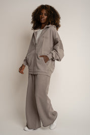 BLUZA Z EFEKTEM WASHED MOCCA - TRONDHEIM