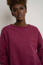 BLUZA O KROJU REGULAR FIT Z DŁUŻSZYM TYŁEM BURGUNDOWY - COOK