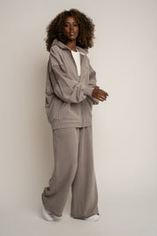 BLUZA Z EFEKTEM WASHED MOCCA - TRONDHEIM