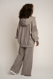 BLUZA Z EFEKTEM WASHED MOCCA - TRONDHEIM