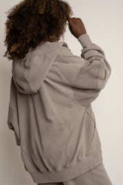 BLUZA Z EFEKTEM WASHED MOCCA - TRONDHEIM