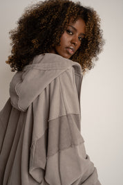 BLUZA Z EFEKTEM WASHED MOCCA - TRONDHEIM