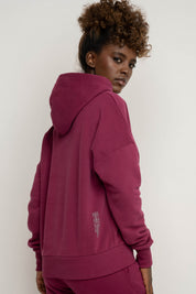 BLUZA Z KAPTUREM BURGUNDOWA - MURIA
