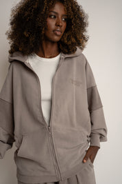 BLUZA Z EFEKTEM WASHED MOCCA - TRONDHEIM
