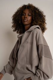 BLUZA Z EFEKTEM WASHED MOCCA - TRONDHEIM