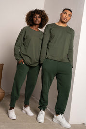 T-SHIRT OVERSIZE Z DELIKATNYM EFEKTEM SPRANIA ZIELONY - TOBALAI