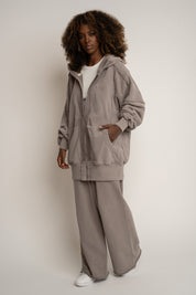 BLUZA Z EFEKTEM WASHED MOCCA - SENJA