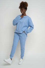 LIGHT BLUE REGULAR FIT HOODIE WITH A LONGER BACK - COOK