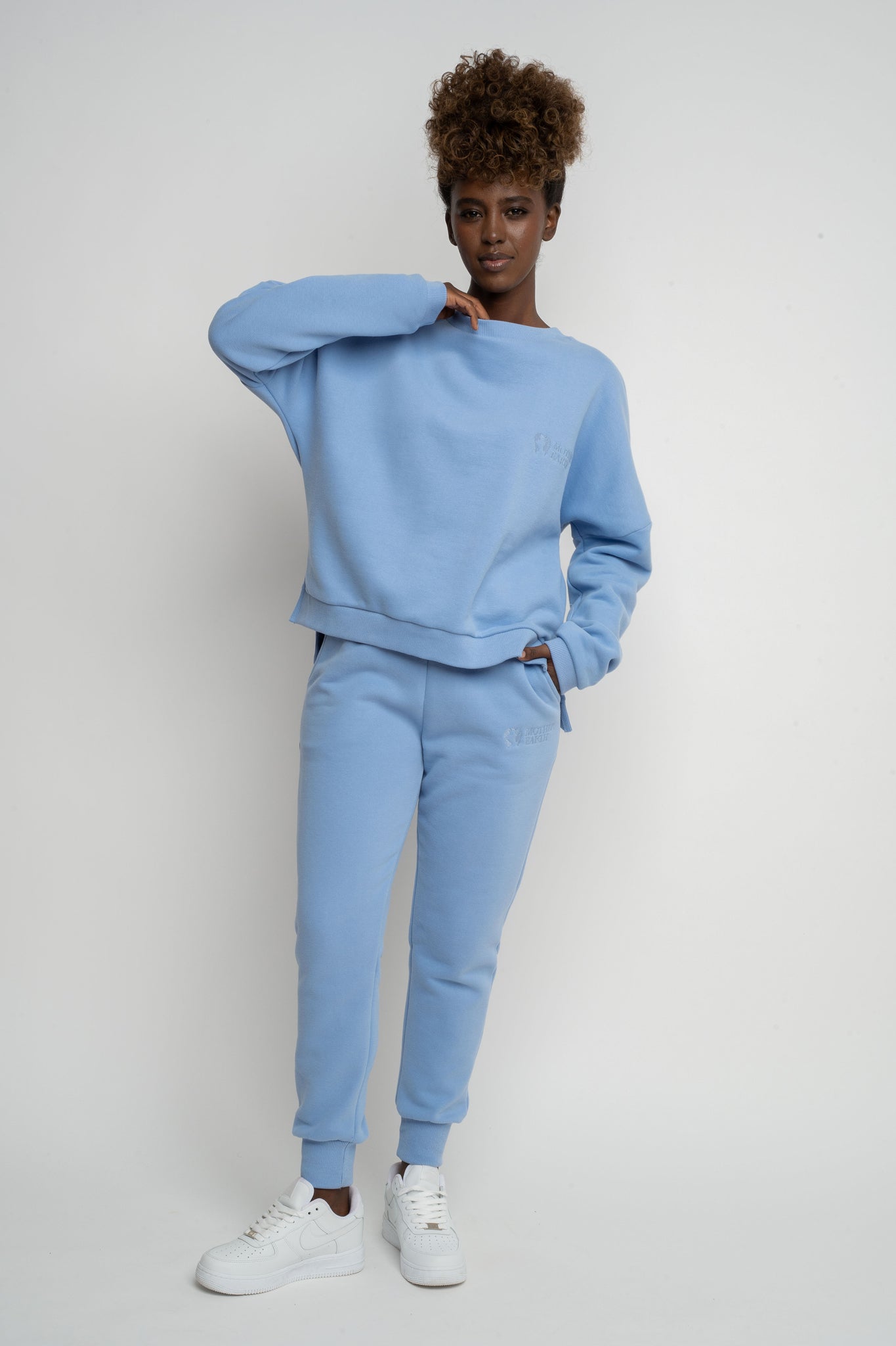 LIGHT BLUE REGULAR FIT HOODIE WITH A LONGER BACK - COOK