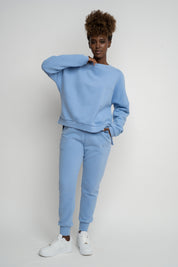 LIGHT BLUE REGULAR FIT HOODIE WITH A LONGER BACK - COOK