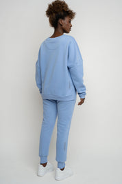 LIGHT BLUE REGULAR FIT HOODIE WITH A LONGER BACK - COOK