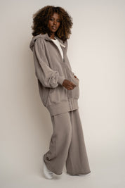 BLUZA Z EFEKTEM WASHED MOCCA - SENJA