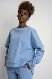 LIGHT BLUE REGULAR FIT HOODIE WITH A LONGER BACK - COOK