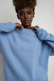LIGHT BLUE REGULAR FIT HOODIE WITH A LONGER BACK - COOK