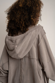 BLUZA Z EFEKTEM WASHED MOCCA - SENJA