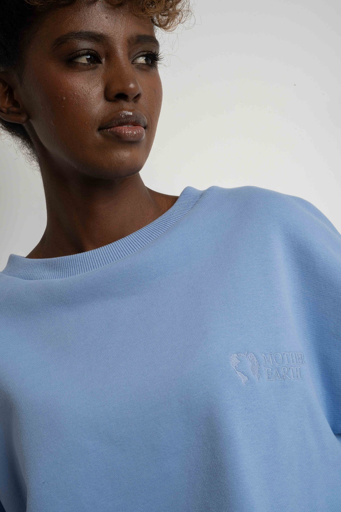 LIGHT BLUE REGULAR FIT HOODIE WITH A LONGER BACK - COOK