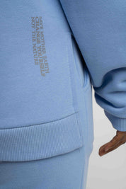 LIGHT BLUE REGULAR FIT HOODIE WITH A LONGER BACK - COOK