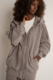 BLUZA Z EFEKTEM WASHED MOCCA - SENJA