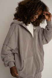 BLUZA Z EFEKTEM WASHED MOCCA - SENJA